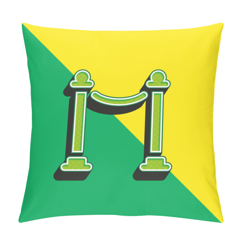 Personality  Barrier Green And Yellow Modern 3d Vector Icon Logo Pillow Covers