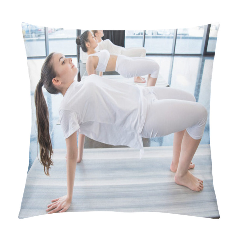 Personality  Girls Doing Half-wheel Pose Pillow Covers