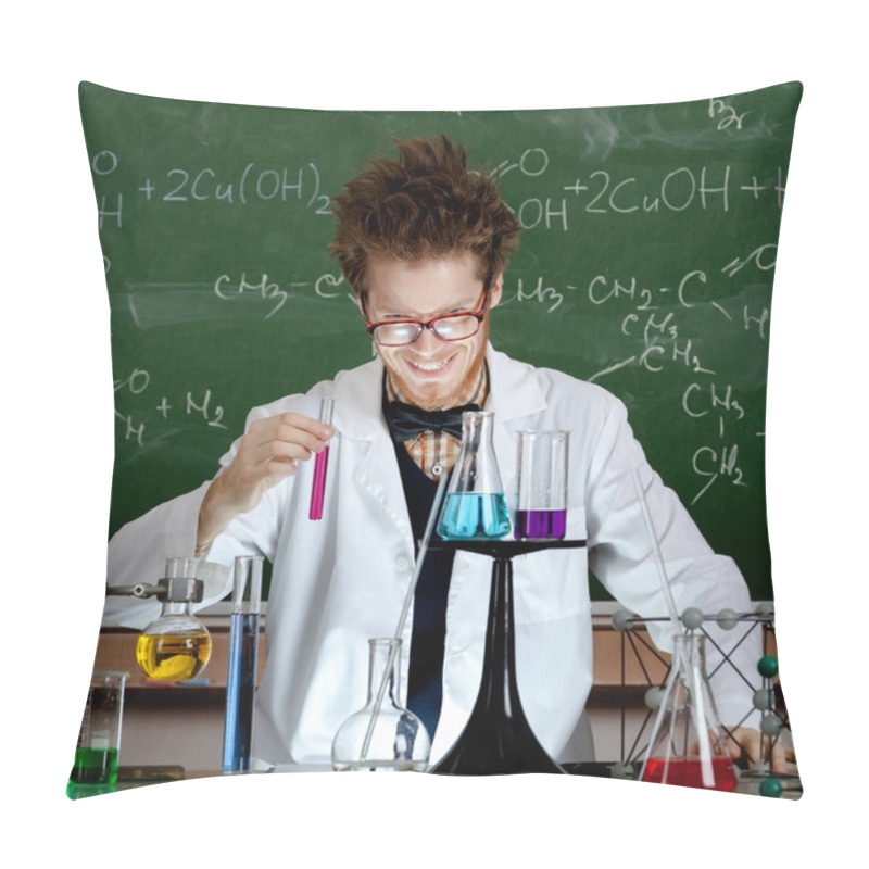 Personality  Mad Professor Laughs Handing Test Tube Pillow Covers