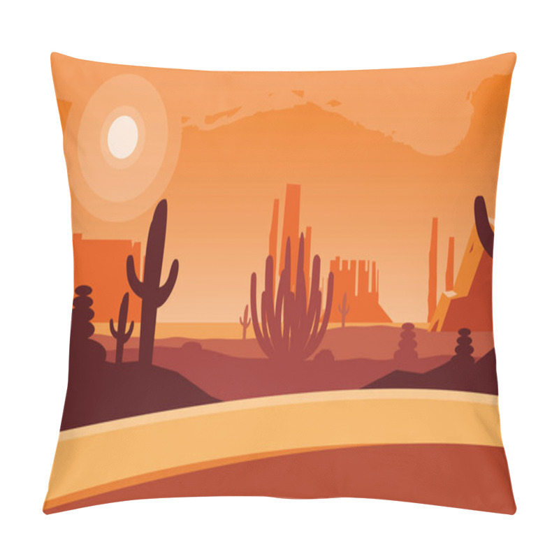 Personality  Desert Landscape Scene Icon Pillow Covers