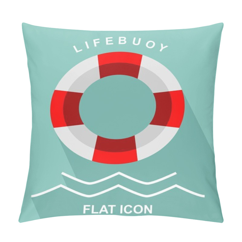 Personality  Lifebuoy Flat Icon Pillow Covers