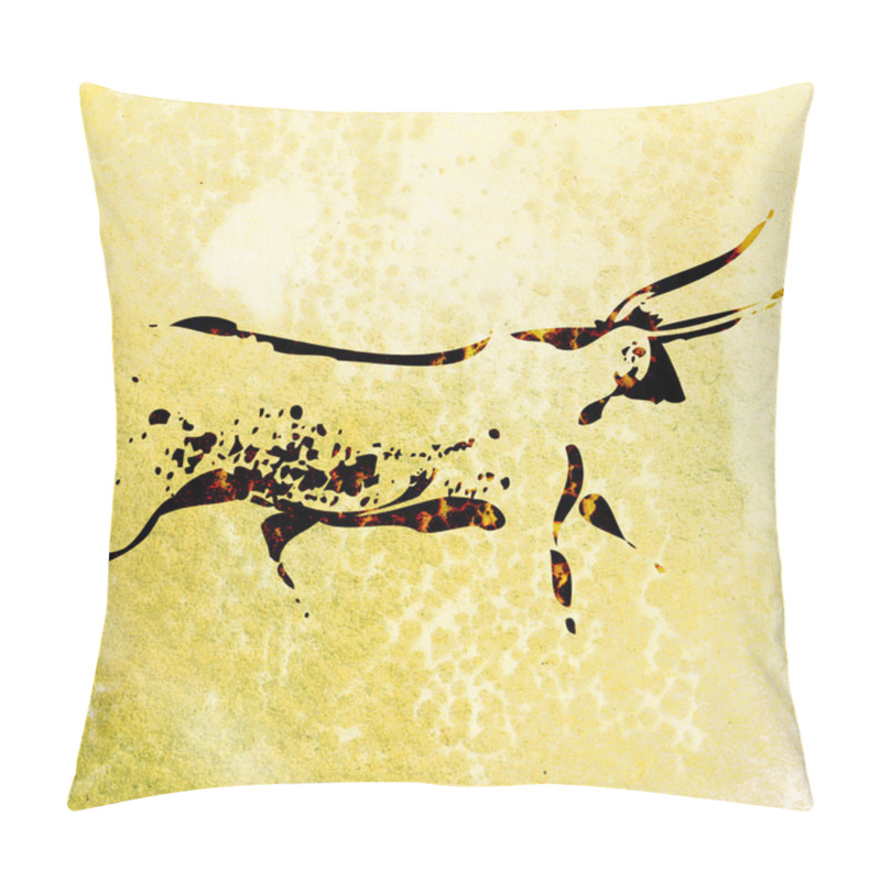 Personality  Bushmen San Rock Painting Of Bull Pillow Covers