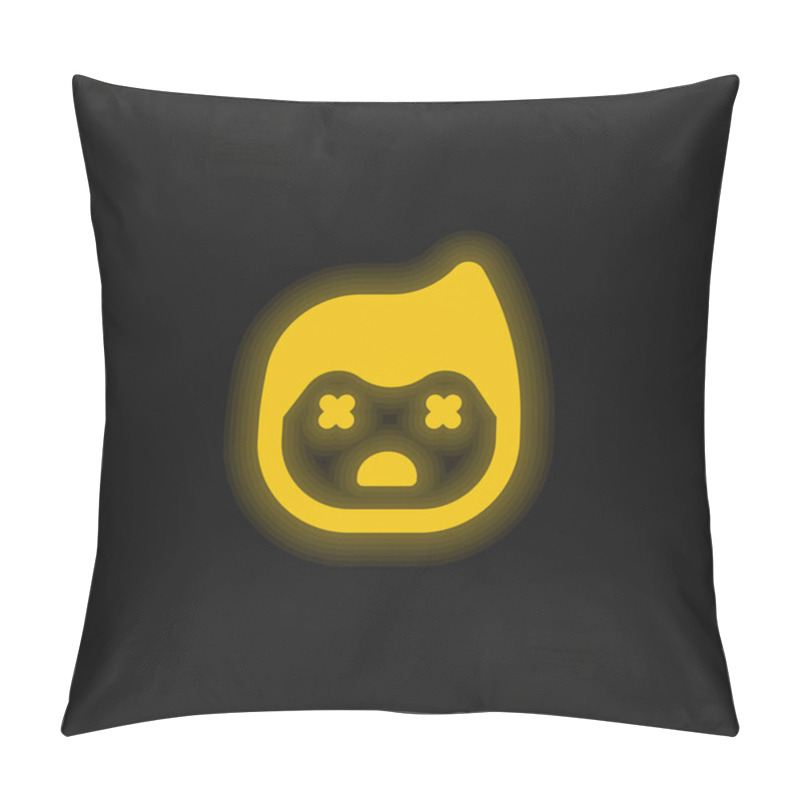 Personality  Boy Yellow Glowing Neon Icon Pillow Covers