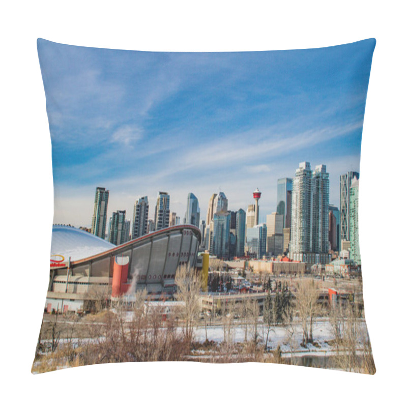 Personality  Calgary Skyline From Scottsman Hill. Calgary, Alberta, Canada Pillow Covers