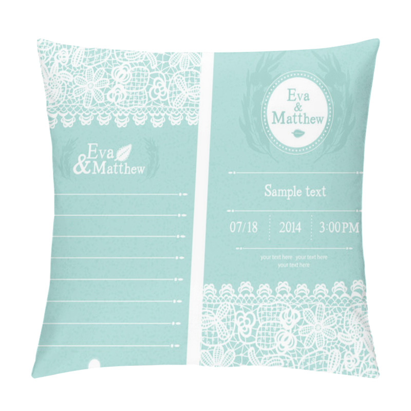 Personality  Blue Wedding Invitations Pillow Covers