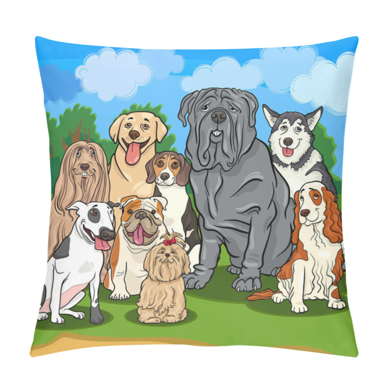 Personality  Purebred Dogs Cartoon Illustration Pillow Covers