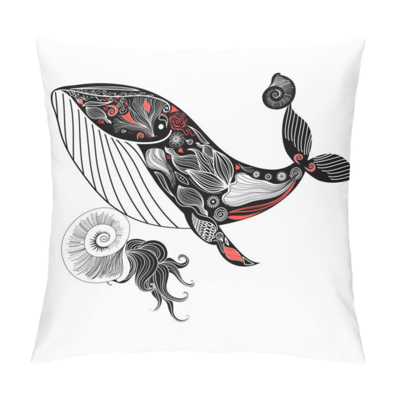 Personality  Graphic Card With An Ornamental Whale Pillow Covers