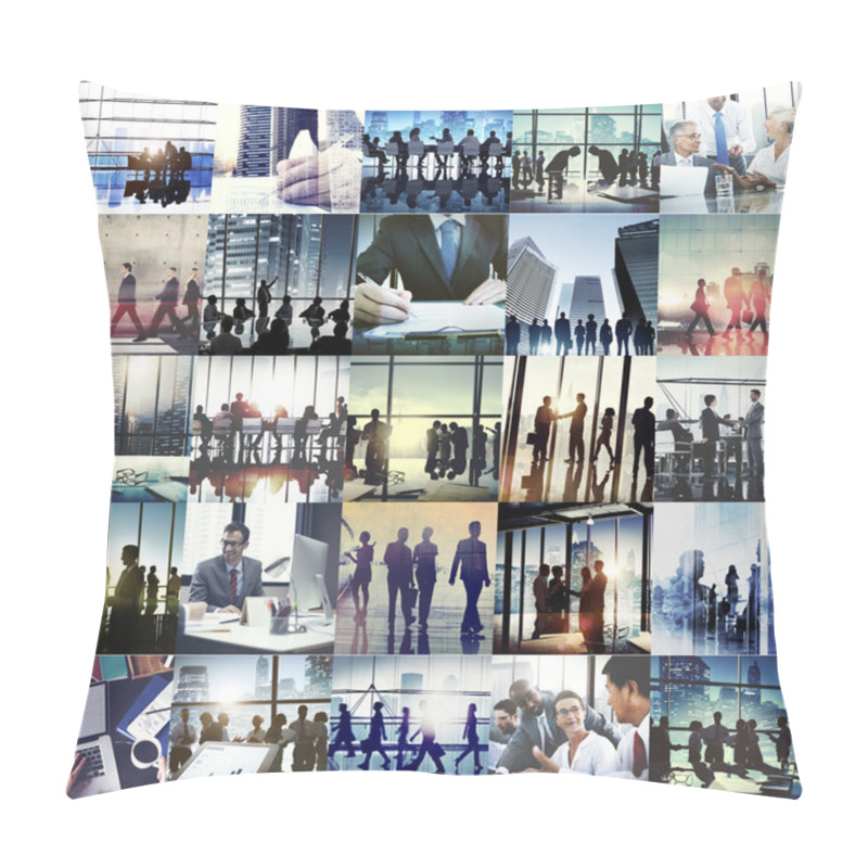 Personality  Collage With Business People  Pillow Covers