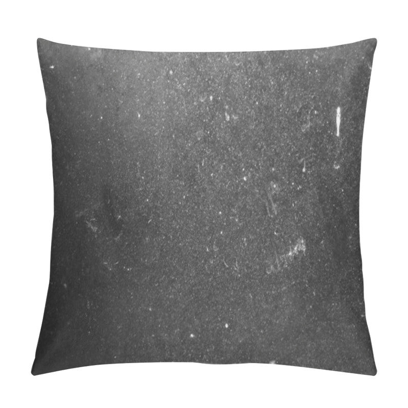 Personality  White Dust And Scratches On A Black Background. The Texture Of Dirt On The Glass. Pillow Covers