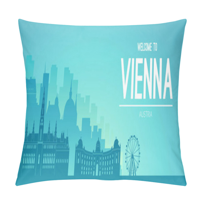 Personality  Vienna, Austria Famous City Scape View Background. Pillow Covers