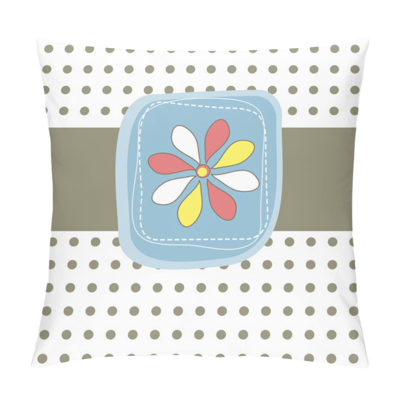 Personality  Simple Card With Flower. Vector Illustration Pillow Covers