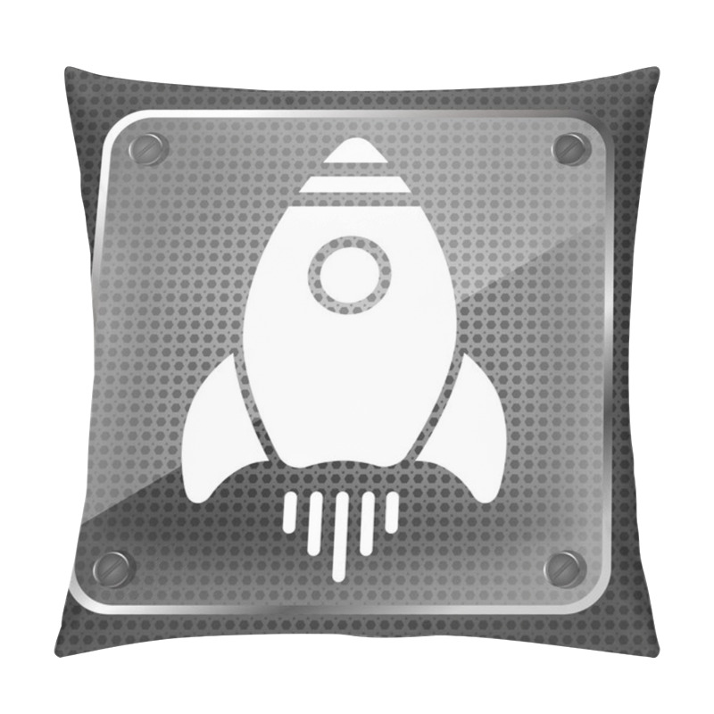 Personality  Glass Flat Rocket Icon  Pillow Covers