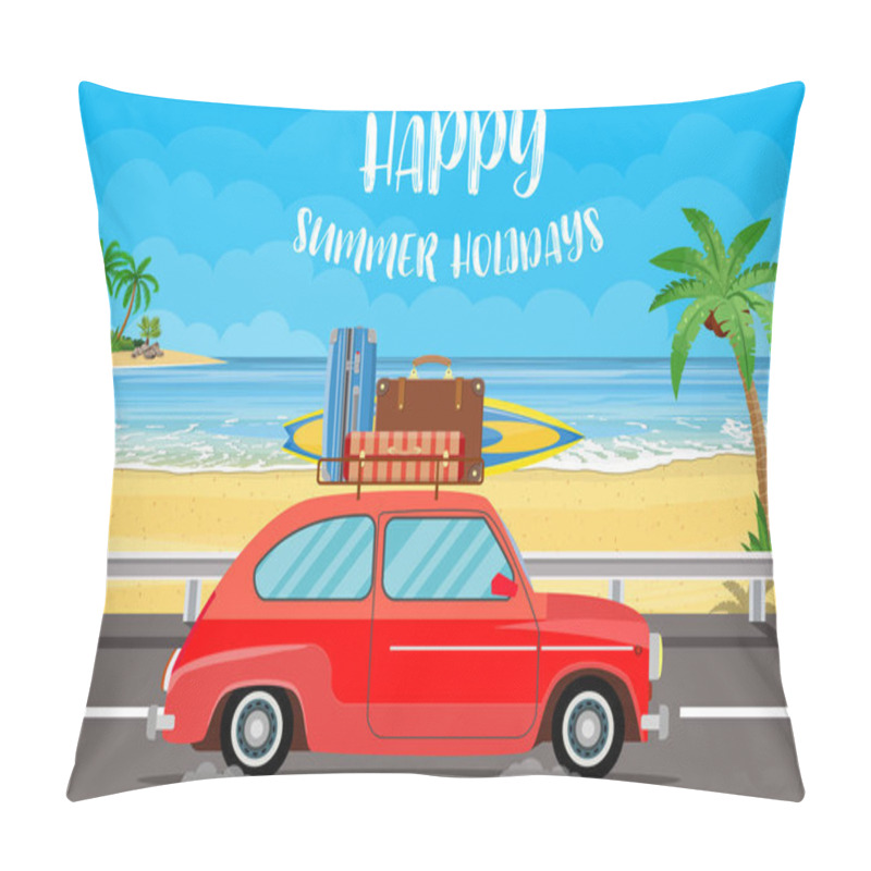 Personality  Vehicle Transport With Surfboard And Suitcases Pillow Covers