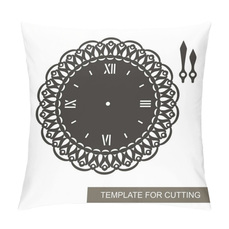 Personality  Openwork Dial With Arrows On White Background. Template For Laser Cutting, Wood Carving, Paper Cut And Printing. Vector Illustration. Pillow Covers