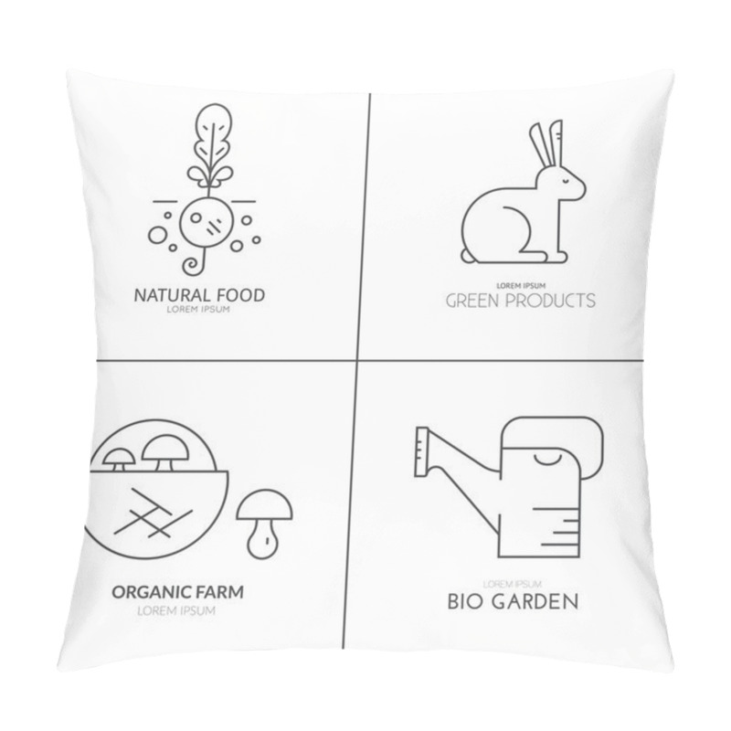 Personality  Set Of Bio Product Labels Pillow Covers