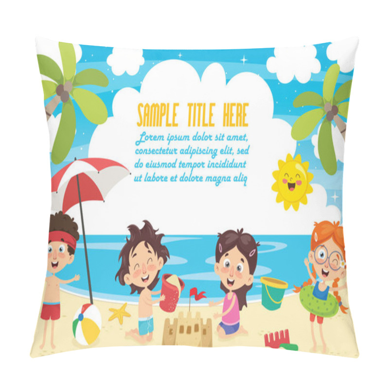 Personality  Vector Ilustration Of Summer Children Pillow Covers