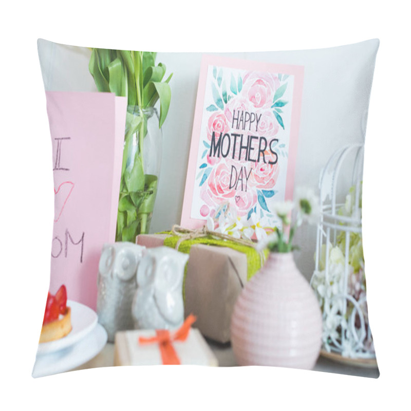 Personality  Mothers Day Card And Presents Pillow Covers