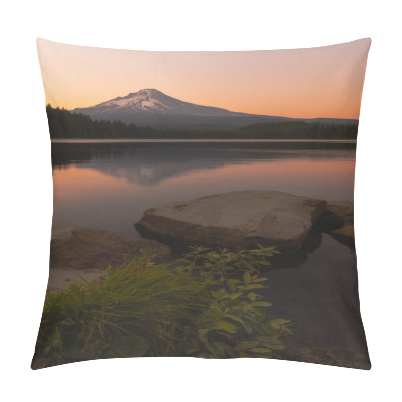 Personality  Mt Hood And Tranquil Summer Sunset Reflections On Trillium Lake, Oregon Pillow Covers