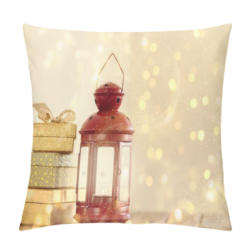 Personality  Bright Romantic Arrangement Of Presents And Lantern Pillow Covers