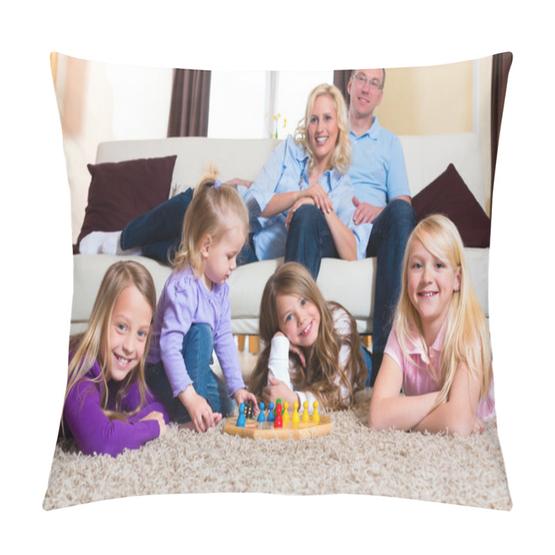 Personality  Family Playing Board Game At Home Pillow Covers