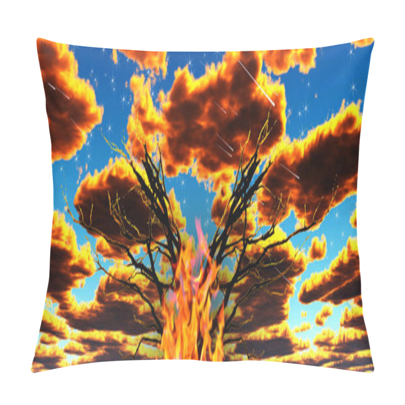 Personality  Burning Tree And Surreal Sky Pillow Covers