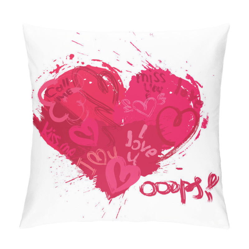 Personality  Heart Shape Is Made Of Brush Strokes And Scribbles And Words I L Pillow Covers