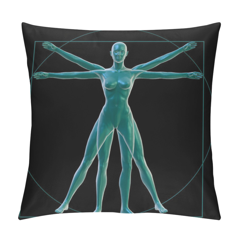 Personality  Vitruvian Woman On Black Pillow Covers