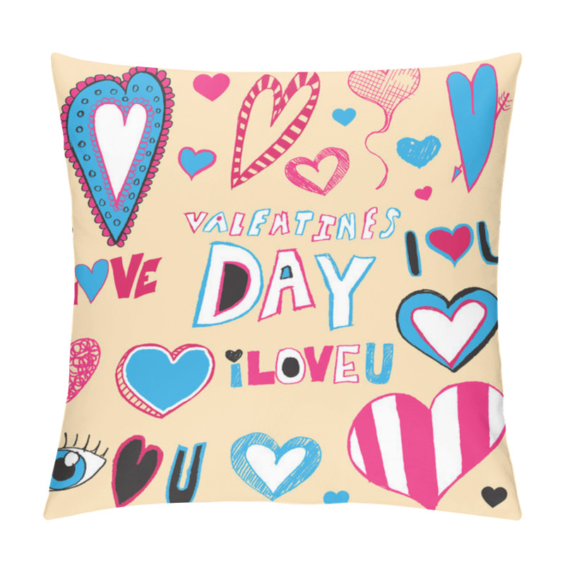 Personality  Valentine's Day Doodles Pillow Covers