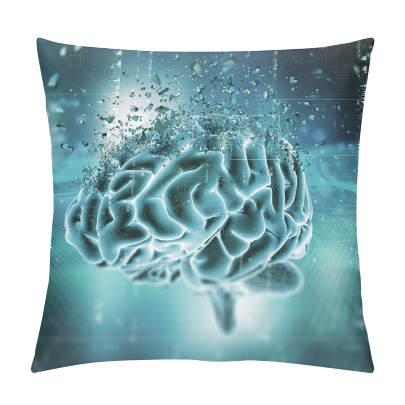 Personality  3D Medical Image Showing A Brain Shattering Pillow Covers