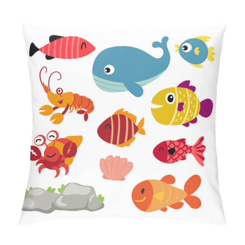 Personality  Ocean Vector Collection Design, Marine Life Vector Design Pillow Covers