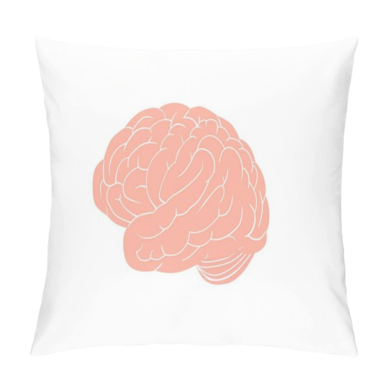 Personality  Anatomical Brain. Large Pink Gyrus Encircle Entire Circumference Complex Structure Of Intelligence Cerebral Organ. Pillow Covers