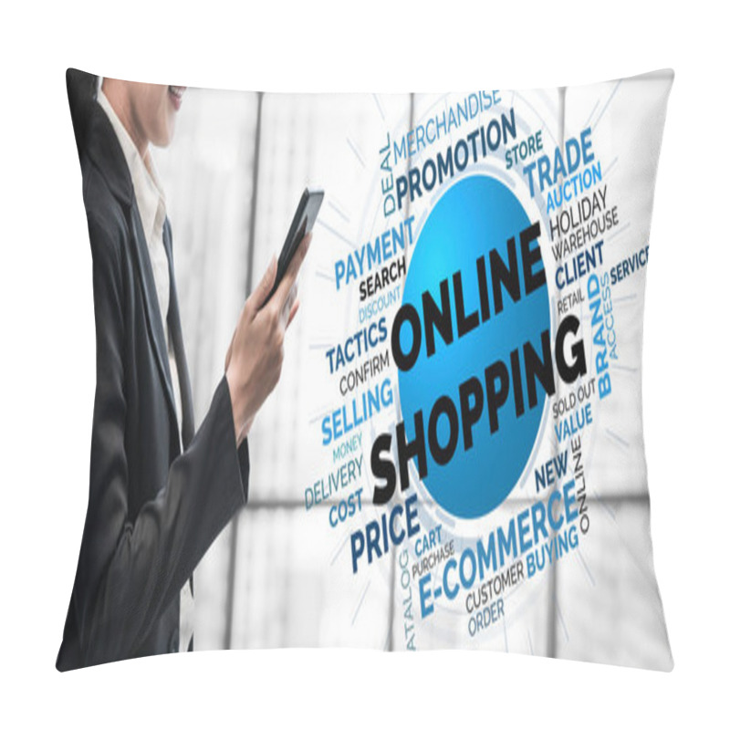 Personality  Shopping Online And Internet Money Technology Pillow Covers