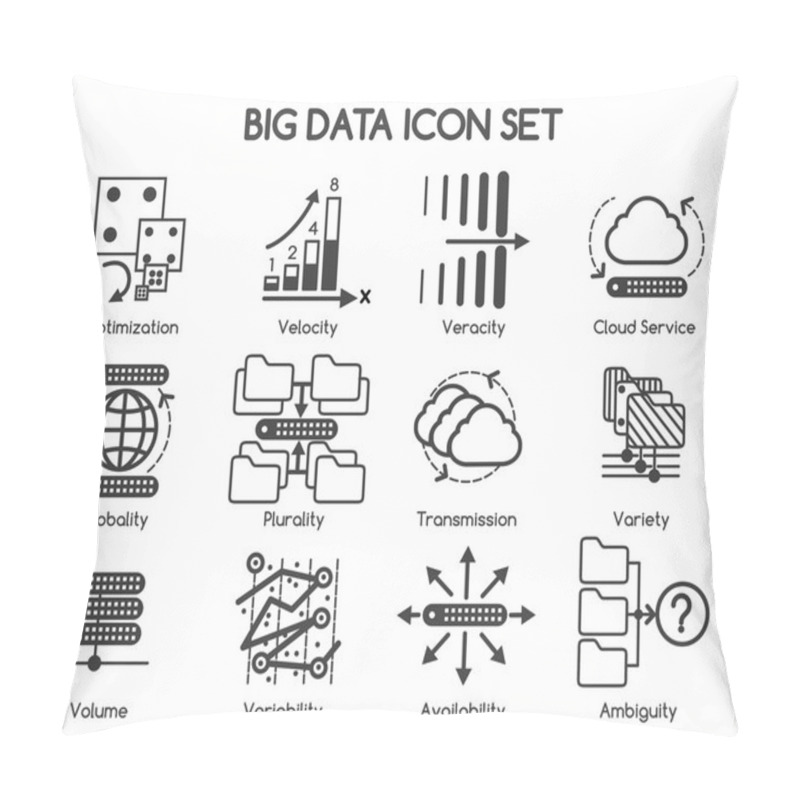 Personality  Big Data Vector Icons Pillow Covers