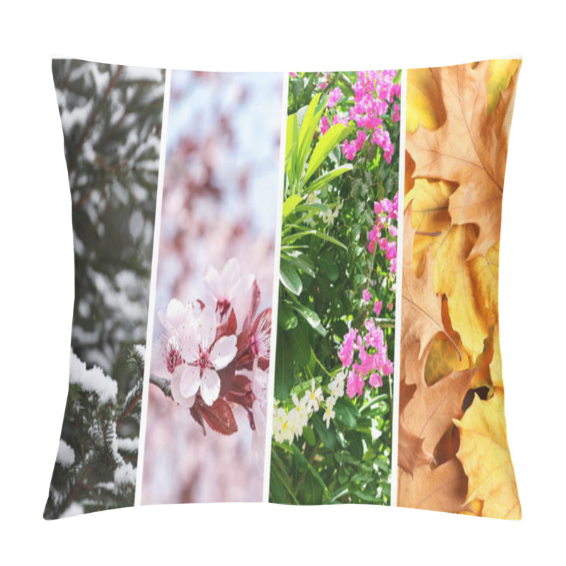 Personality  Beautiful Photos Of Nature. Four Seasons Collage Pillow Covers