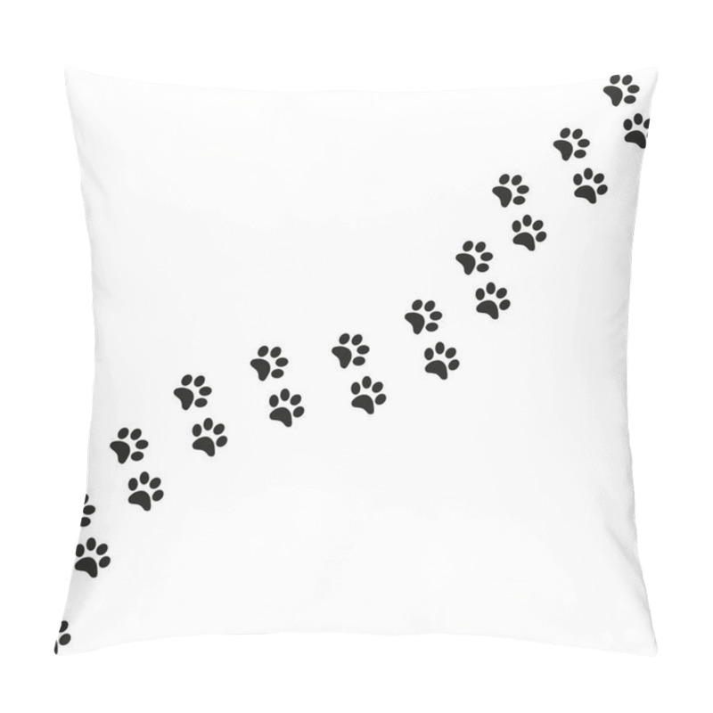 Personality  Track Of Cat Dog Tracks, Footprint, Design. Footprints Of Cat, Turn Right Pillow Covers