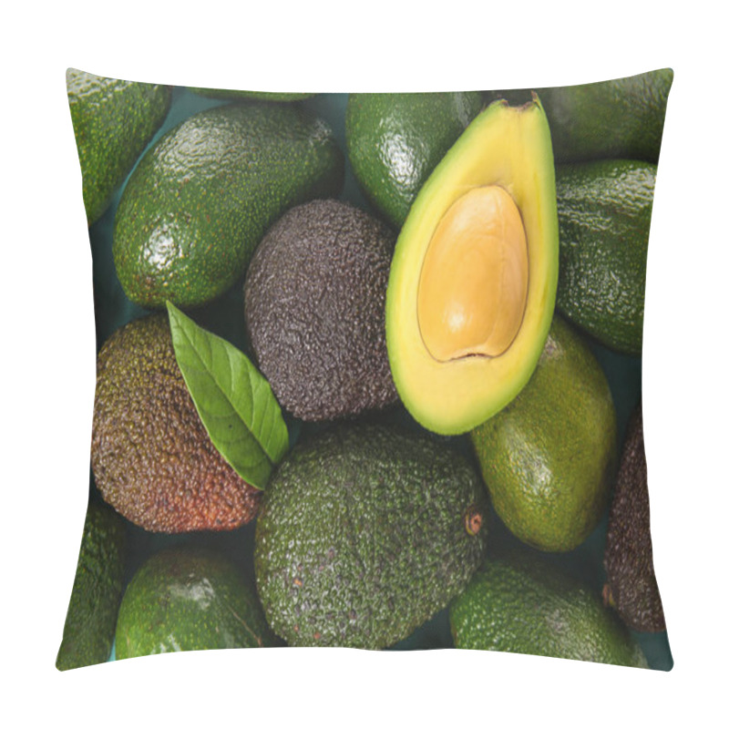 Personality  Ripe Fresh Avocados Upper View Pillow Covers