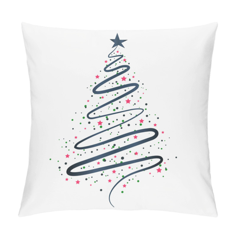 Personality  Christmas Background With Christmas Tree, Vector Illustration. Pillow Covers