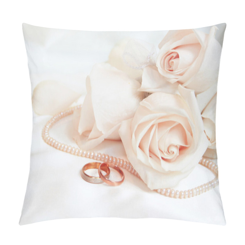 Personality  Wedding Rings And Roses Pillow Covers