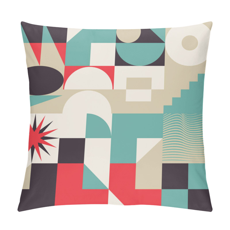 Personality  Deconstructed Postmodern Inspired Artwork Of Vector Abstract Symbols With Bold Geometric Shapes, Useful For Web Background, Poster Art Design, Magazine Front Page, Hi-tech Print, Cover Artwork. Pillow Covers