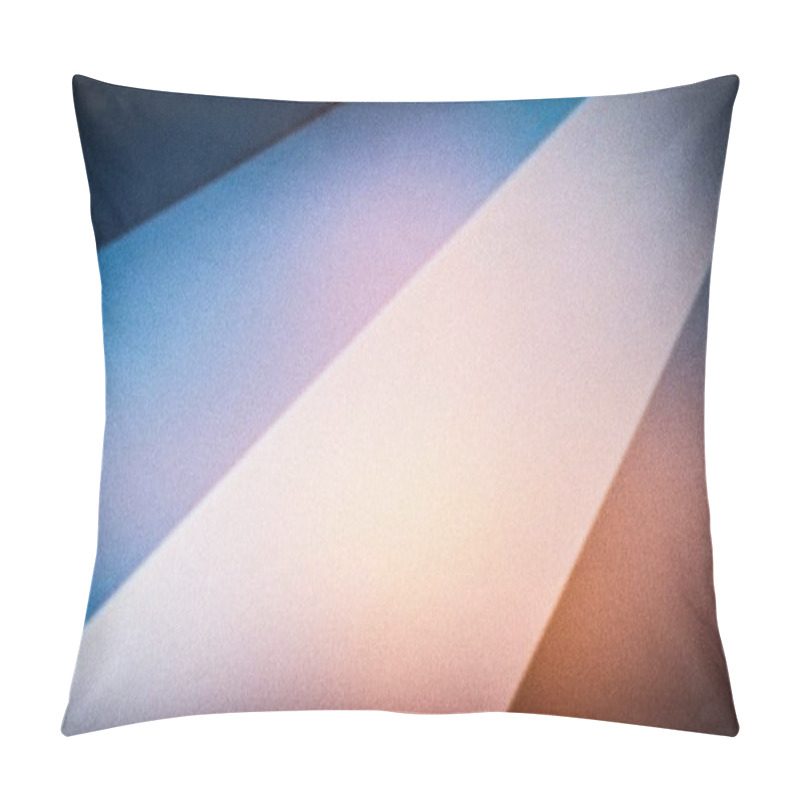 Personality  Subtle Abstract Background In Soft Shades Of Blue, Beige, And Peach, Featuring A Grainy Texture And Smooth Geometric Stripes, Ideal For Modern Designs And Wallpapers Pillow Covers