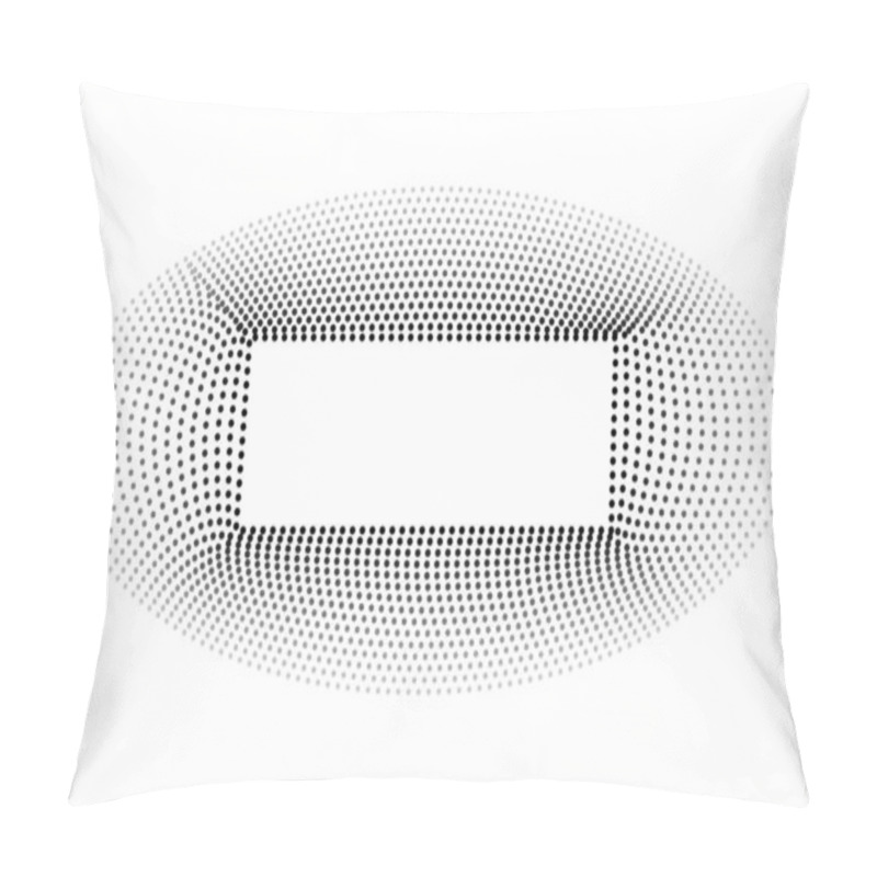 Personality  Simple Vector Black And White Oval Halftone, Isolated On White Pillow Covers