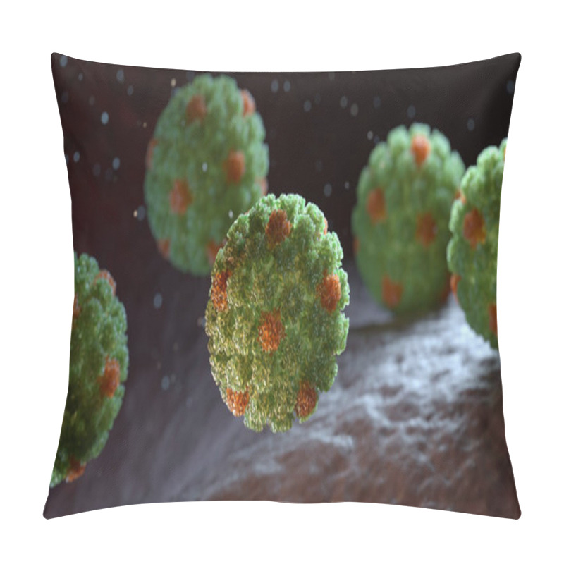 Personality  Human Papillomavirus (HPV) Is A DNA Virus From The Papillomavirus Family. 3D Illustration Pillow Covers