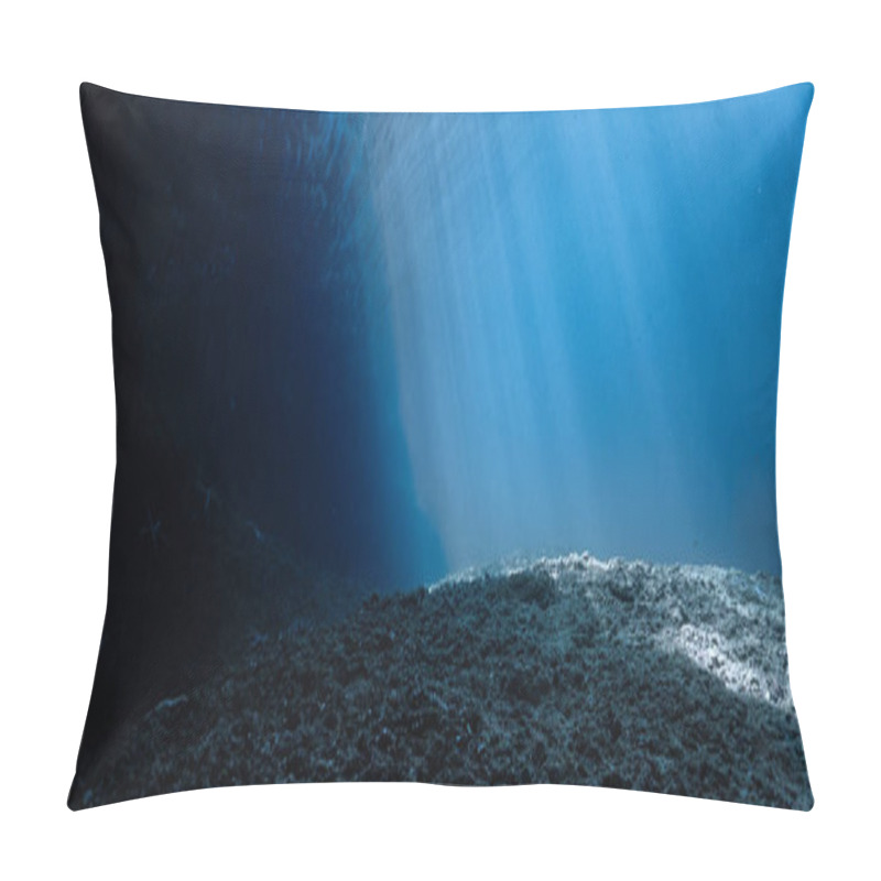 Personality  Underwater Photo - Rays Of Sunlight At The Edge To The Deep Blue Sea. From A Scuba Dive. Pillow Covers