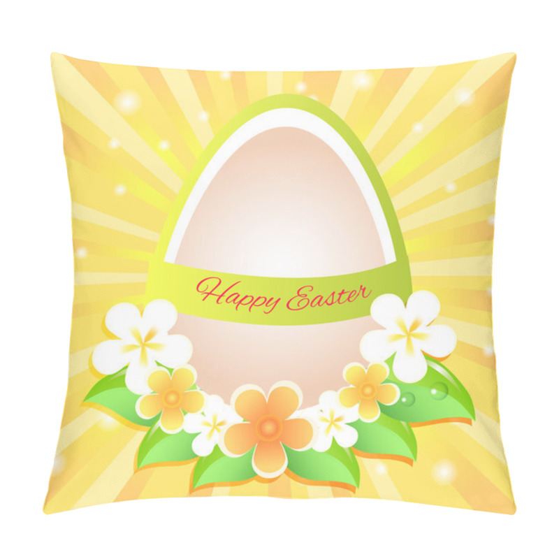 Personality  Happy Easter Greeting Card. Vector Pillow Covers