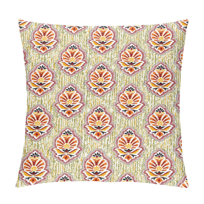 Personality  Paisley Flower Seamless Motif Vector With Textures Pillow Covers