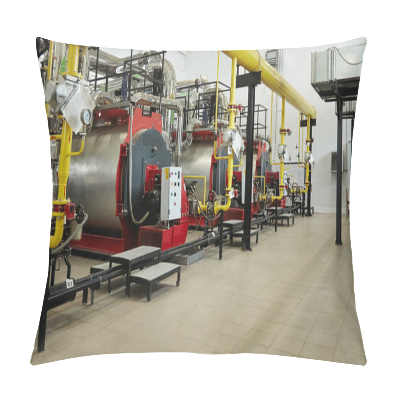 Personality  Modern New Gas Heating Coppers Work In A Boiler Room. Pillow Covers