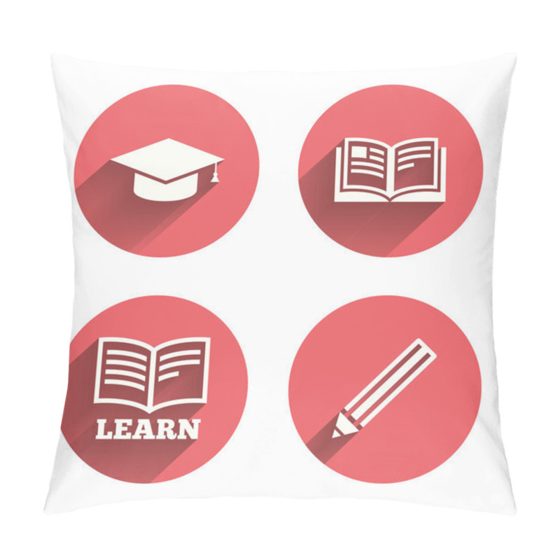 Personality  Pencil And Open Book Signs. Pillow Covers