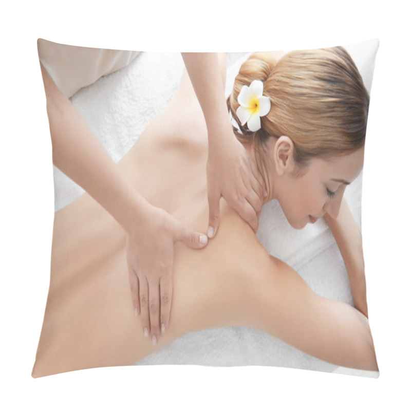 Personality  Young Woman Having Massage Pillow Covers