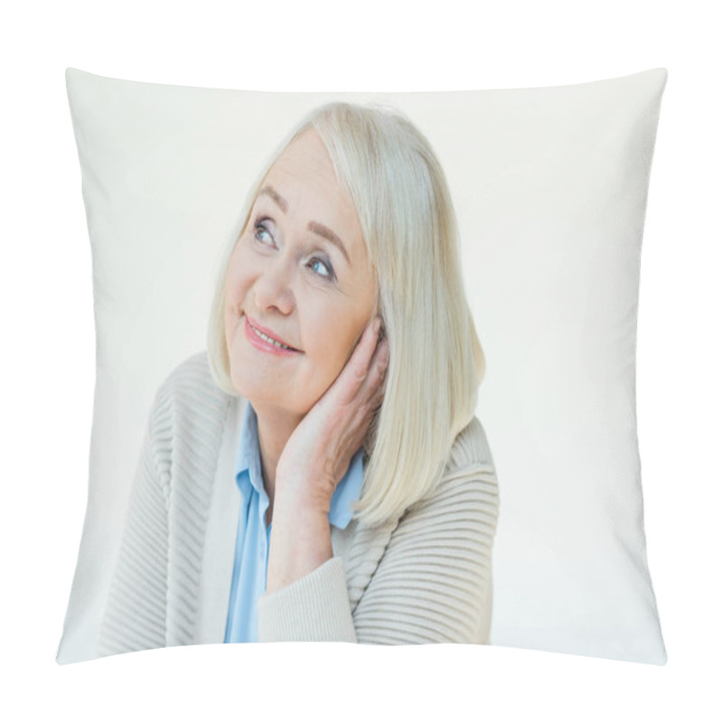 Personality  Smiling Senior Woman Pillow Covers