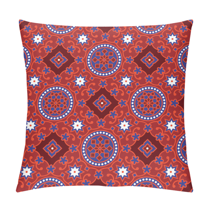 Personality  Sindhi Traditional Blue & Red Ajrak Pattern Pillow Covers